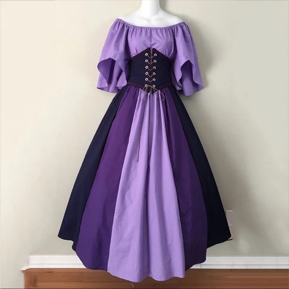Womens Renaissance Medieval Victorian Fancy Dress Gothic Cosplay Vintage Costume - Picture 12 of 16